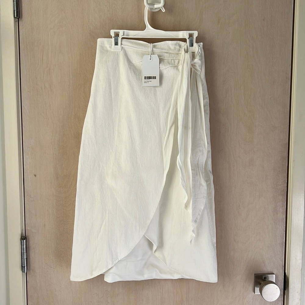 Editors Market NWT White Midi Skirt Wrap Look
